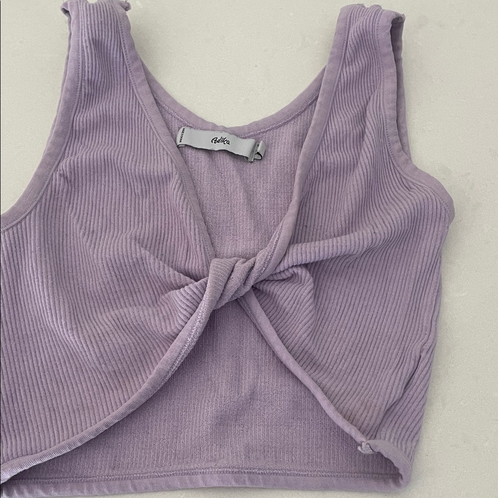 Adika Lavender Twist Front Tank Top